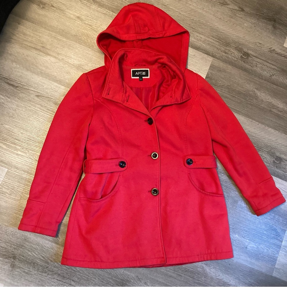 Apt 9 red hooded peacoat
